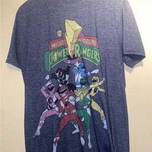 Mighty Morphin Power Rangers Graphic T-Shirt Mens Size XL Gray Vintage Style